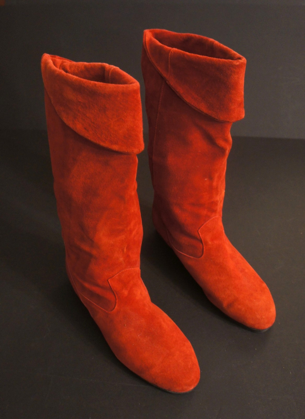 Ladies Red Suede Leather Boots - Size 12M, Jack Sprat